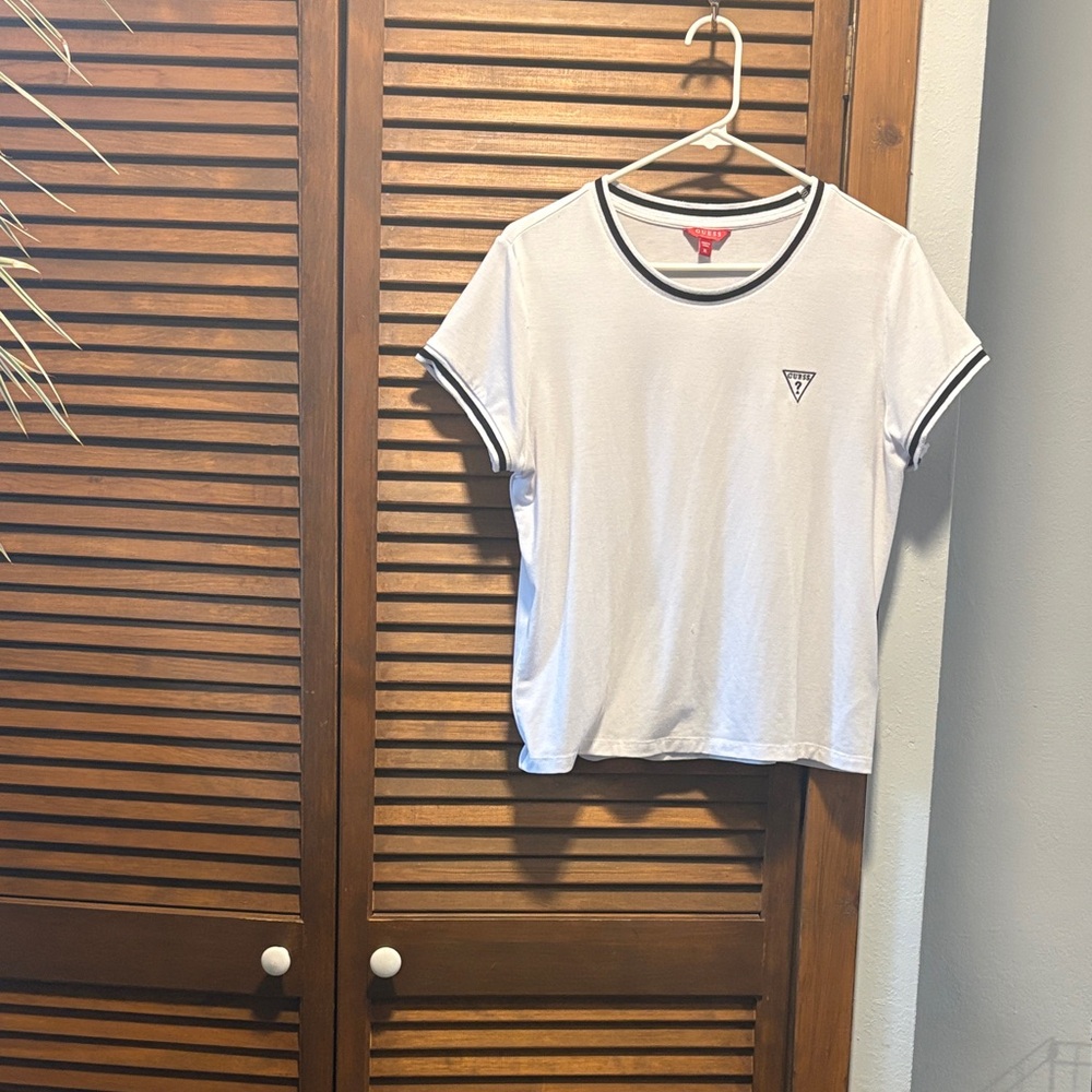 Guess White Tee with Black Accents